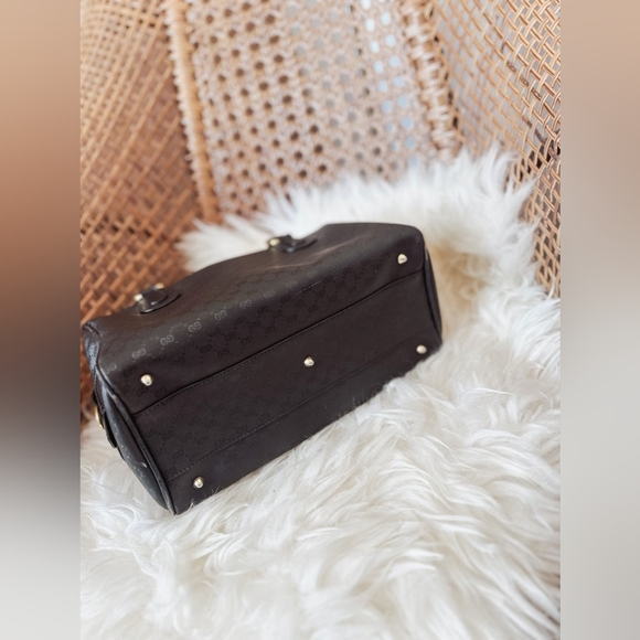 Gucci Vintage Boston Bag – Black Monogram Canvas w/ Gold Hardware - Picture 2 of 6